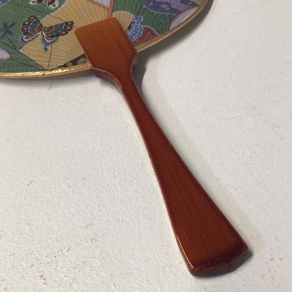 Japanese hand fan paper bamboo varnished handle Costume /use/display Geisha - Picture 4 of 11